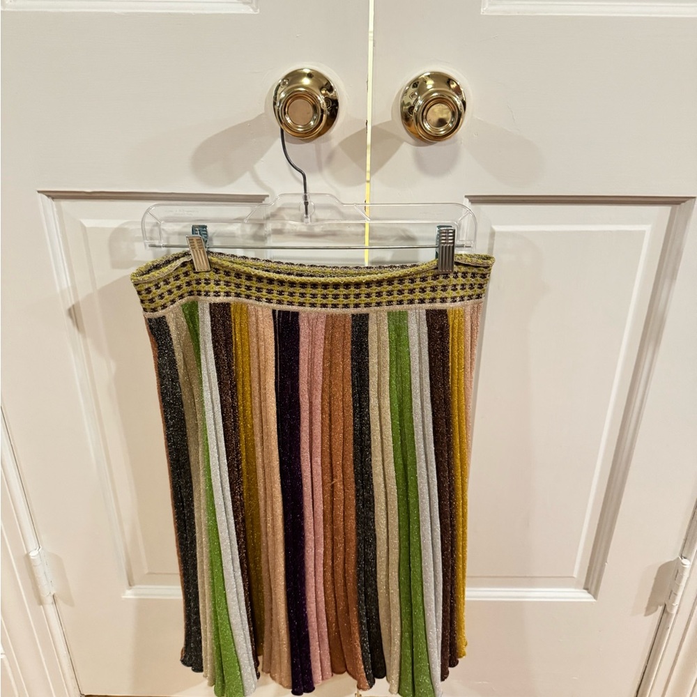 missoni glittery multicolor stripe midi skirt 48 XL a line flowy colorful fun - Picture 13 of 15